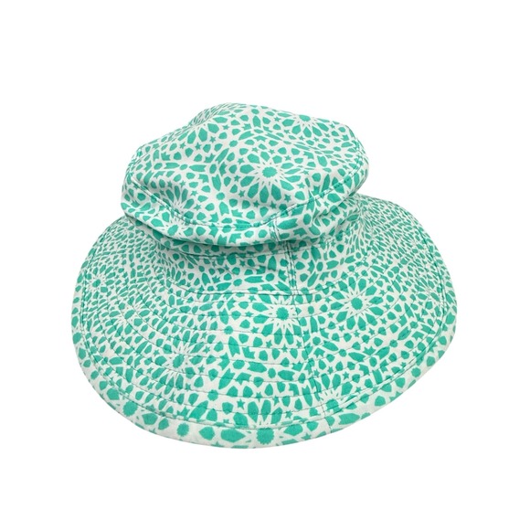 Coolibar Other - Coolibar Splashy Bucket Hat Kids 2T-3T Green Geometric Sun Protection Wide Brim